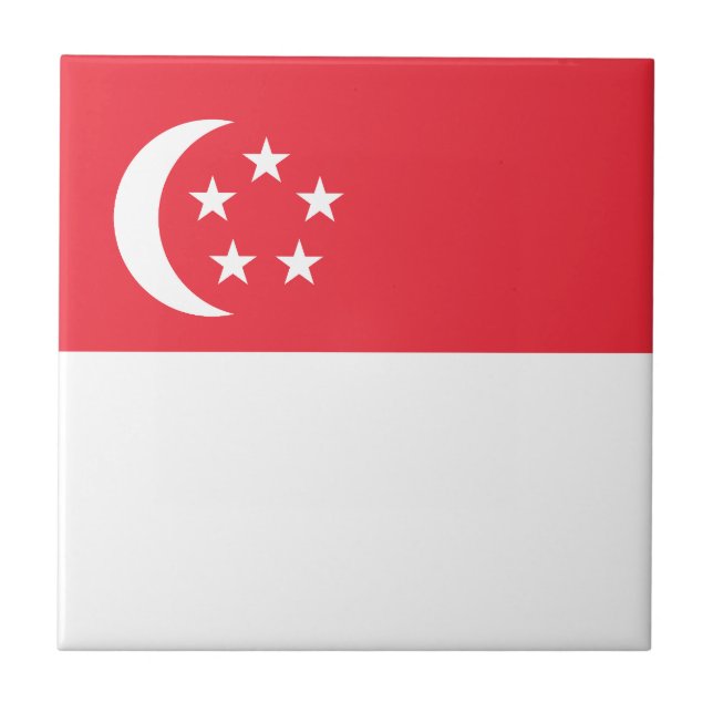 Singapore Flag Ceramic Tile (Front)