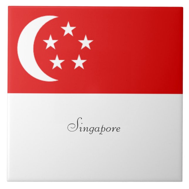 Singapore Flag Ceramic Tile (Front)
