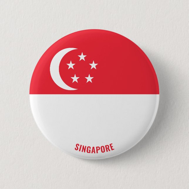 Singapore Flag Charming Patriotic Button (Front)