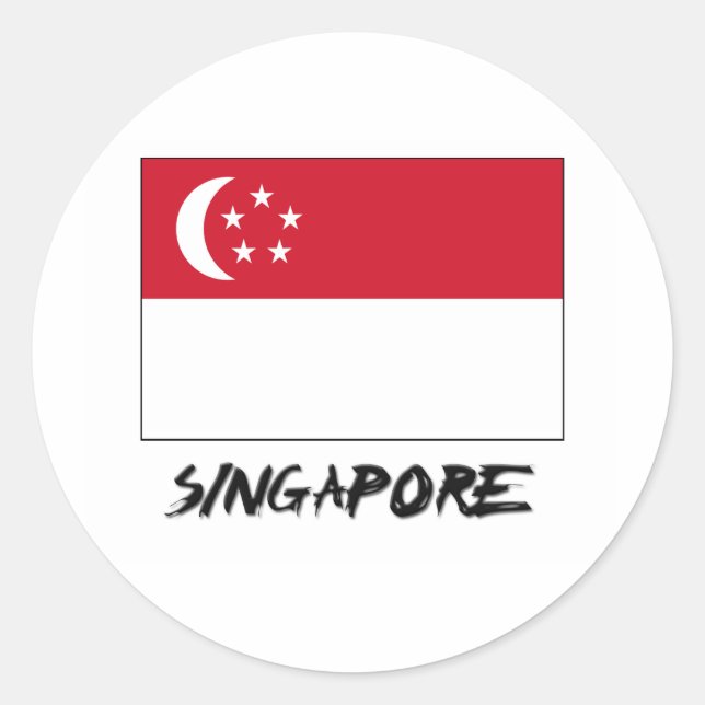 Singapore Flag Classic Round Sticker (Front)