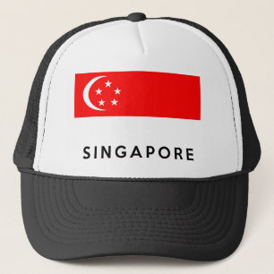 singapore flag country text name trucker hat