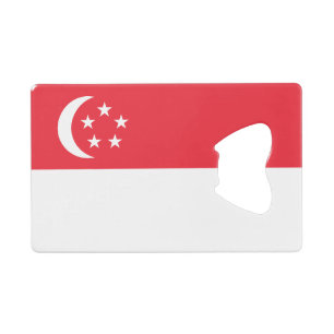 Singapore Flag Credit Card Bottle Opener