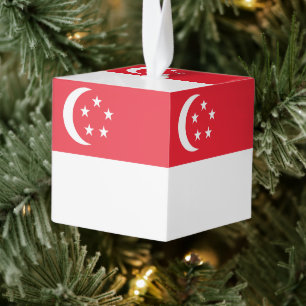 Singapore flag cube ornament