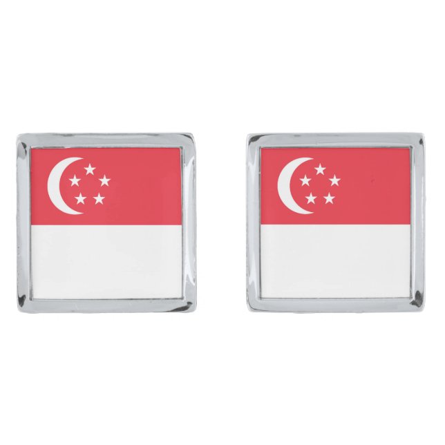 Singapore flag cufflinks (Front)