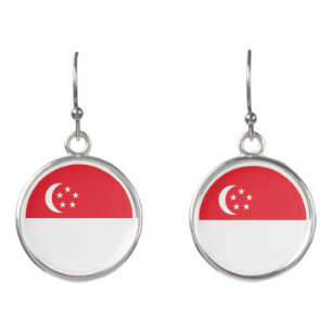Singapore Flag Earrings