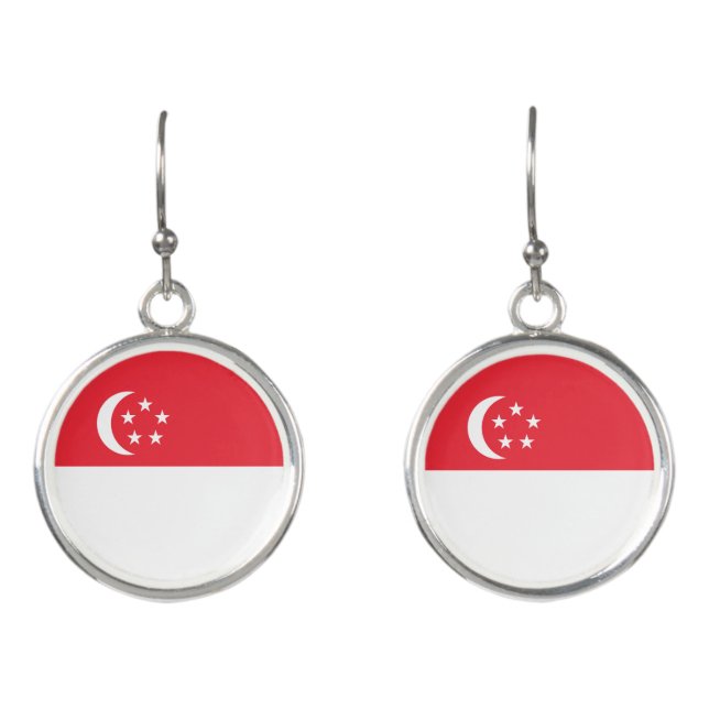 Singapore Flag Earrings (Front)