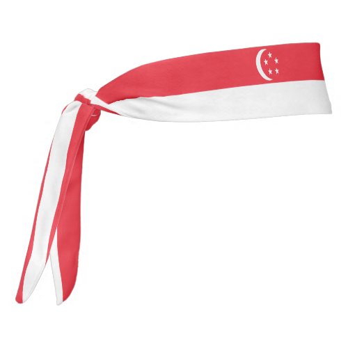 Singapore Flag Elegant Patriotic Tie Headband