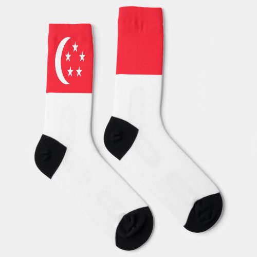 Singapore Flag Fun Singaporean National Pride Socks