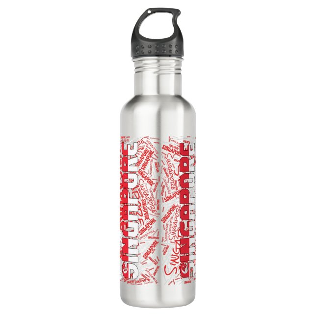Singapore Flag Gorgeous Patriotic Stainless Steel Water Bottle (Front)