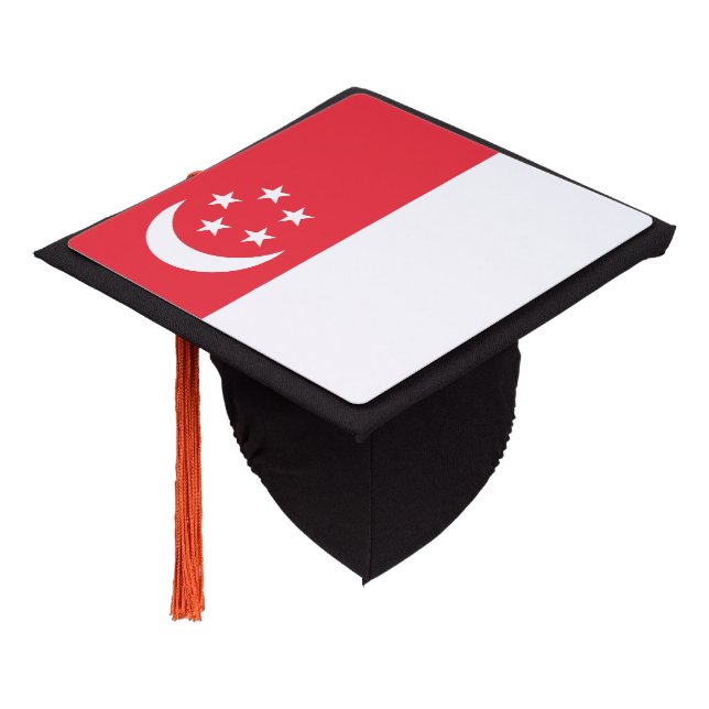 Singapore Flag Graduation Cap Topper (Angled)