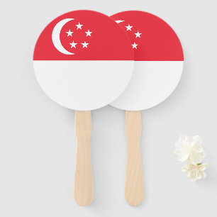Singapore flag hand fan