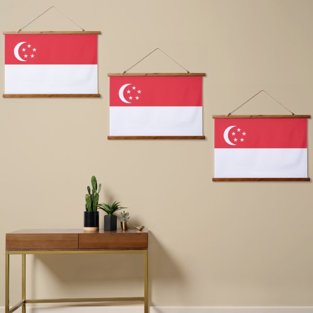 Singapore flag hanging tapestry (Asymmetrical)