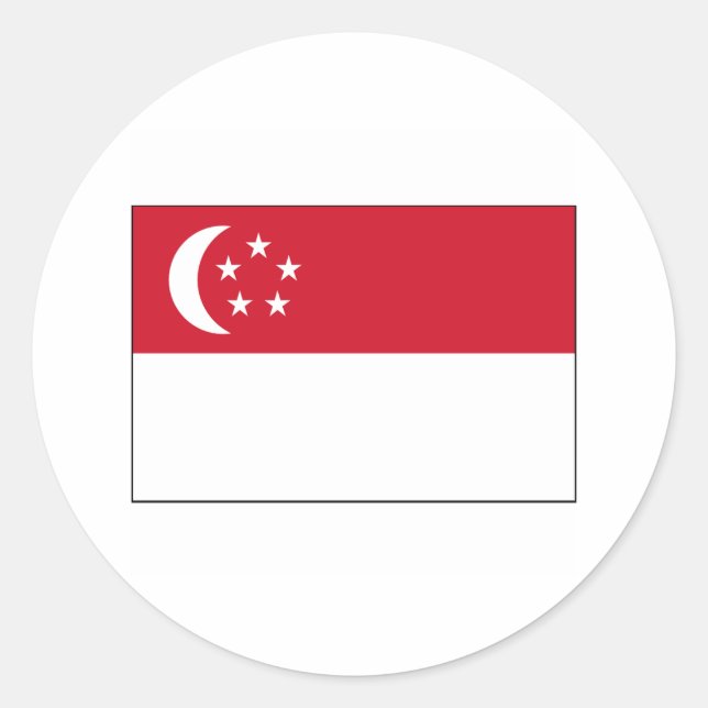 Singapore FLAG International Classic Round Sticker (Front)