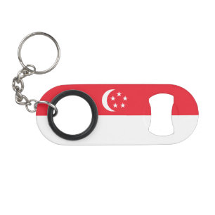 Singapore Flag Keychain Bottle Opener