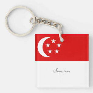 Singapore Flag, labeled Keychain