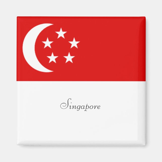 Singapore Flag, labeled, Magnet (Front)