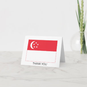 Singapore Flag Letterpress Thank You Card