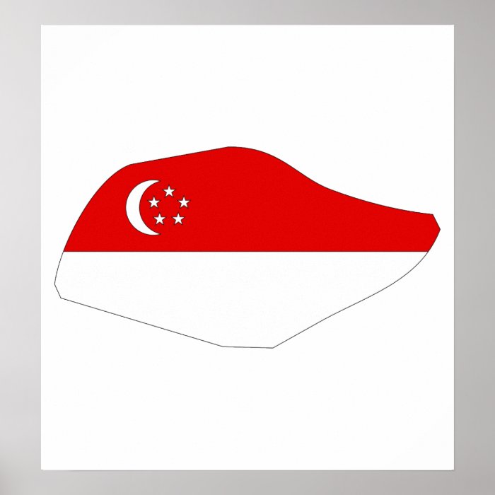 Singapore Flag Map full size Print