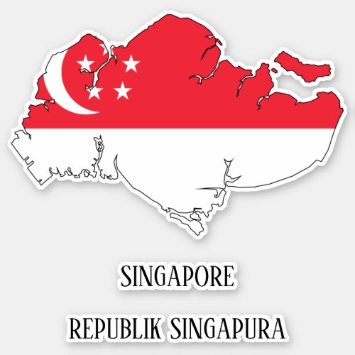 Singapore Flag Map Sticker