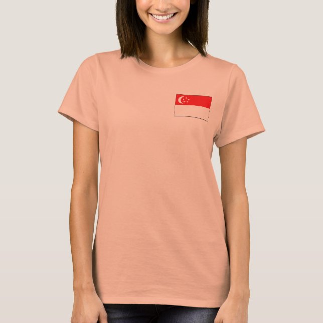 Singapore Flag + Map T-Shirt (Front)