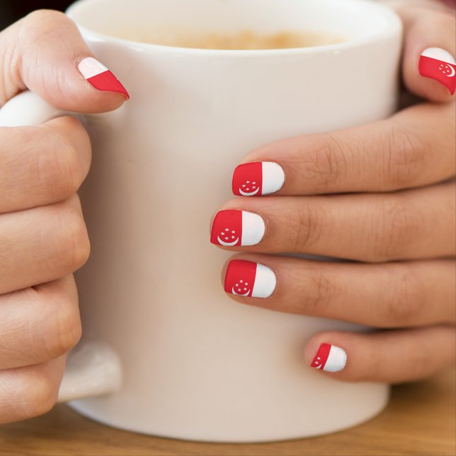 Singapore flag minx nail art (Insitu - Mug)