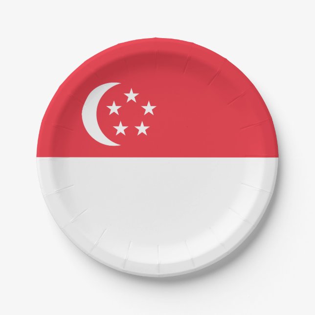Singapore Flag Paper Plates (Front)