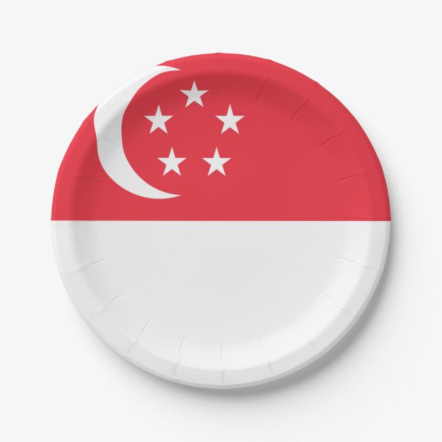 Singapore Flag Paper Plates (Front)