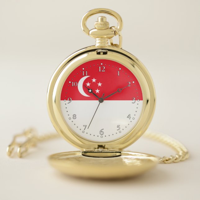 Singapore Flag Pocket Watch (Inside)