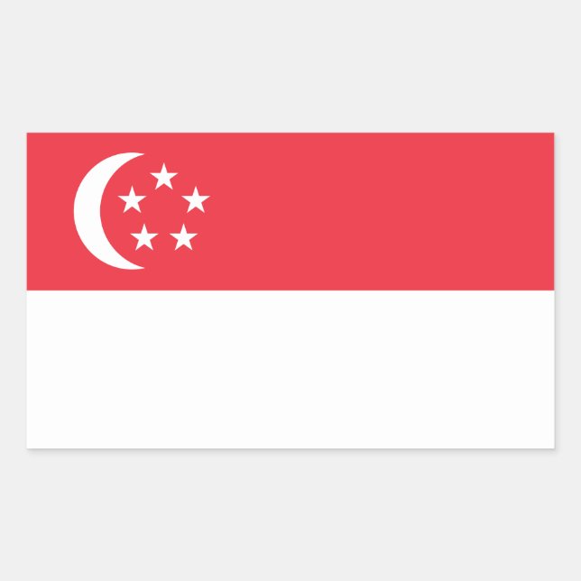 Singapore Flag Rectangular Sticker (Front)