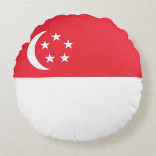 Singapore Flag Round Pillow