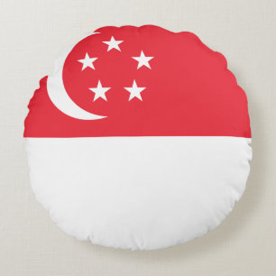 Singapore Flag Round Pillow