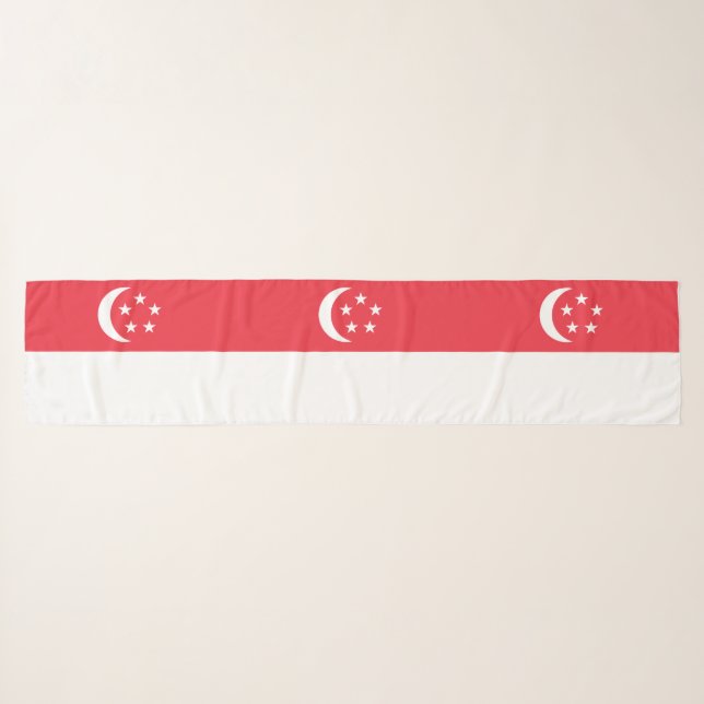 Singapore Flag Scarf (Front (Horizontal))