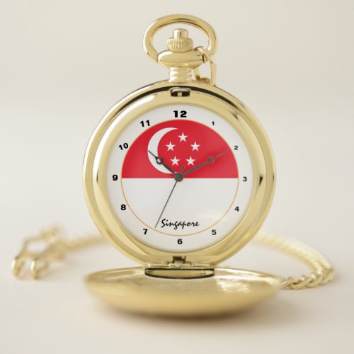 Singapore Flag  Singapore trendy fashion design Pocket Watch