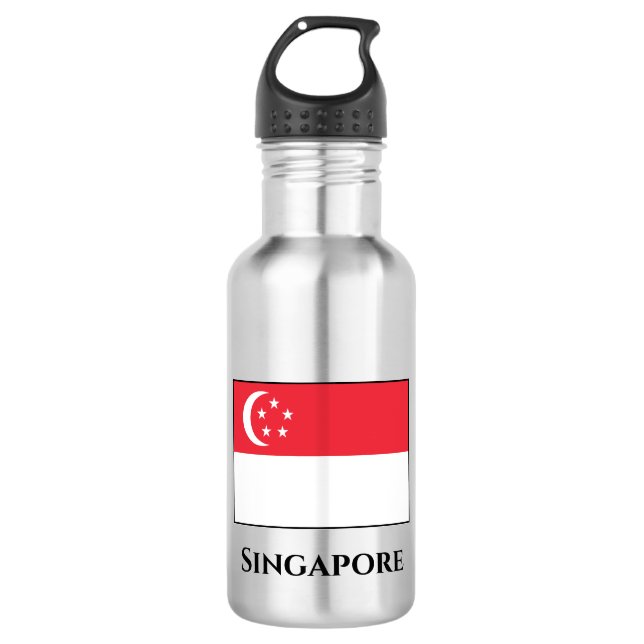 Singapore Flag Stainless Steel Water Bottle (Front)