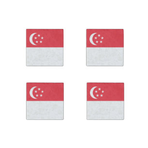 Singapore Flag Stone Magnet