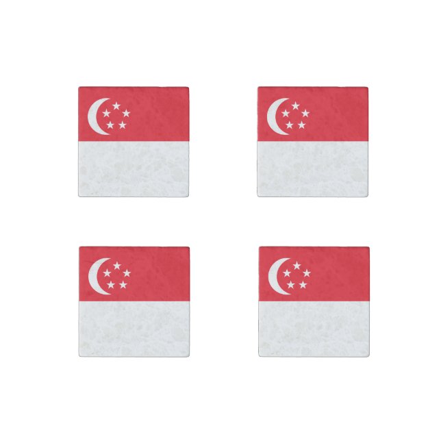 Singapore Flag Stone Magnet (Front)