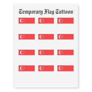 Singapore Flag Temporary Tattoos