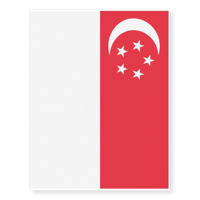 Singapore Flag Temporary Tattoos (Front)