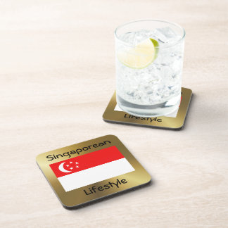Singapore Flag+Text Coaster