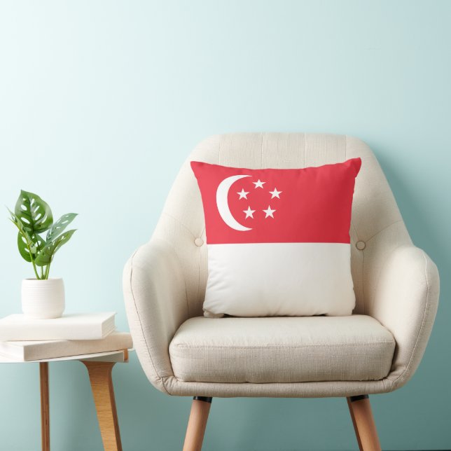 Singapore flag throw pillow (Chair)