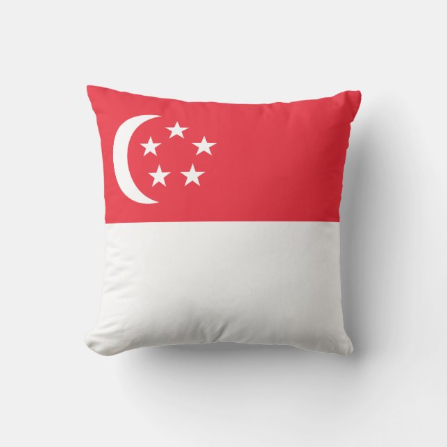 Singapore Flag Throw Pillow (Front)