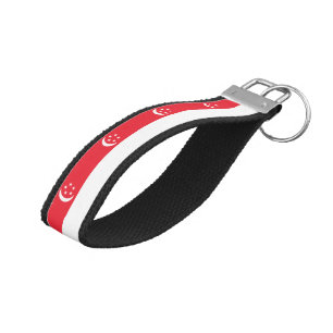Singapore Flag Wrist Keychain