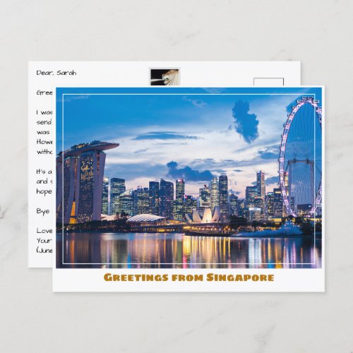Singapore Flyer  Marina Bay Sands Modern Postcard