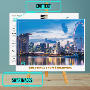 Singapore Flyer & Marina Bay Sands Modern Postcard