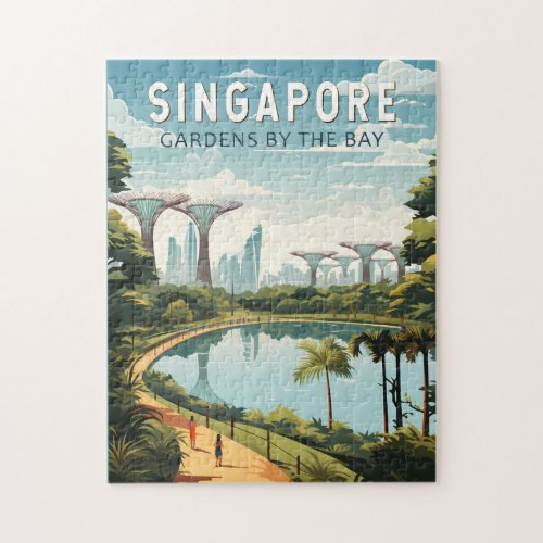Singapore Gardens By The Bay Travel Art Vintage Jigsaw Puzzle