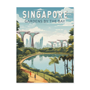 Singapore Gardens By The Bay Travel Art Vintage Postcard