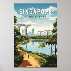 Singapore Gardens By The Bay Travel Art Vintage Poster