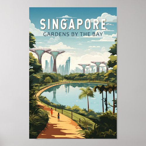 Singapore Gardens By The Bay Travel Art Vintage Poster