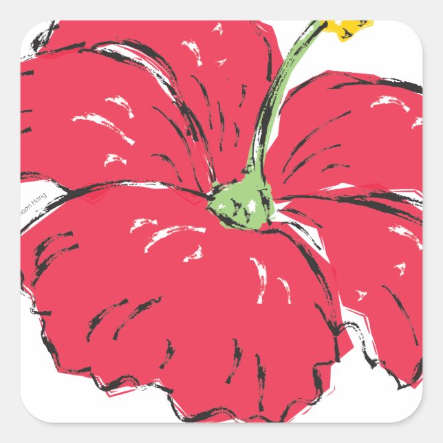 SINGAPORE HIBISCUS COLLECTION SQUARE STICKER (Front)
