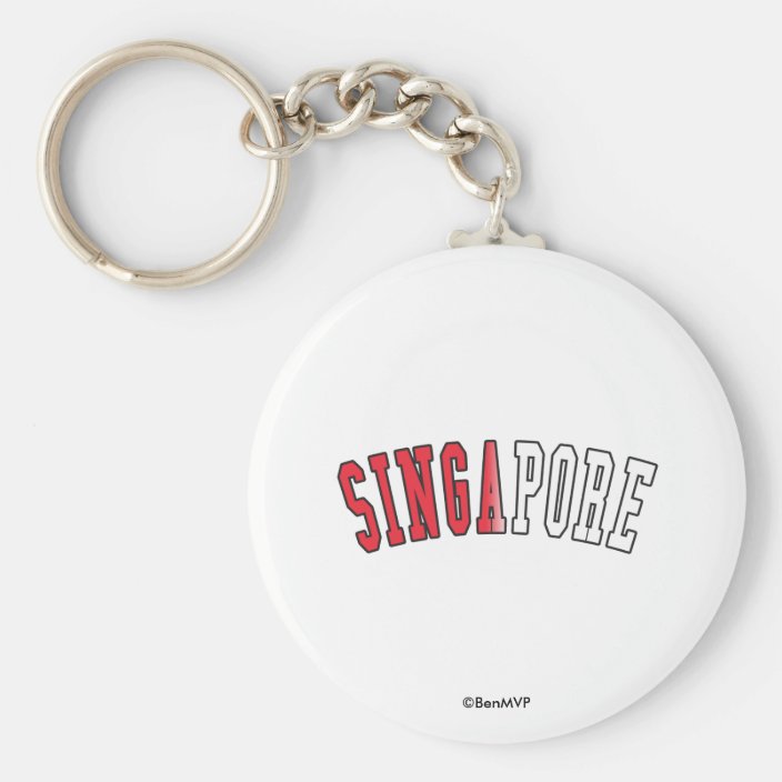 Singapore in National Flag Colors Key Chain